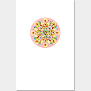 Pink Carousel Mandala Posters and Art